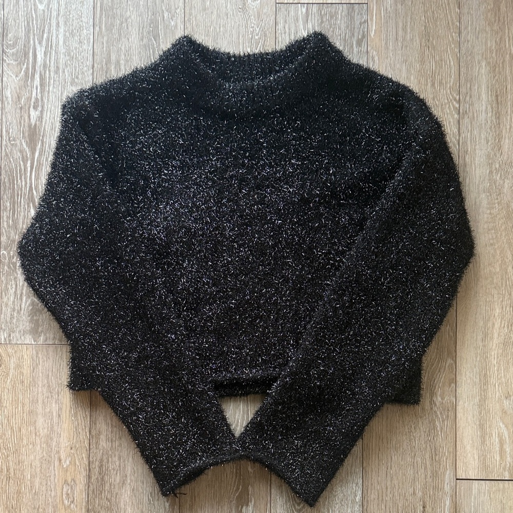 H&M Shimmering Black Crew Neck Sweater